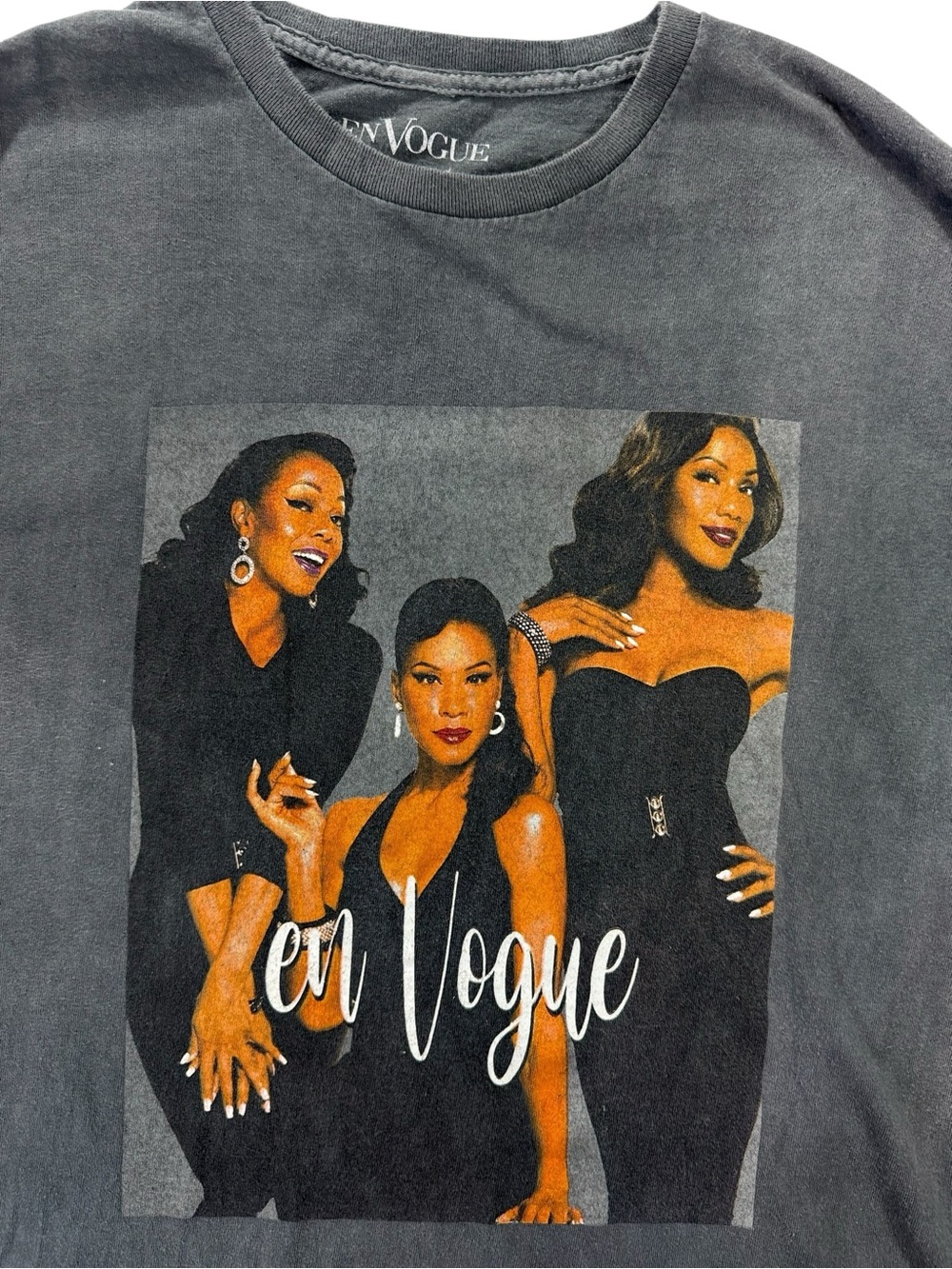 EnVogue Black Graphic Tee with Group Photo Print